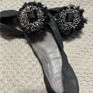 Tory Burch Black Embellished Flats